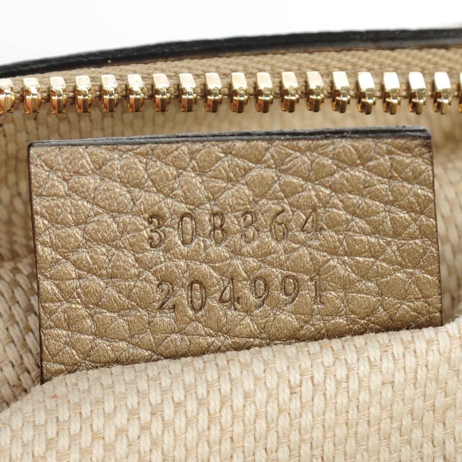 Gucci Metallic Pebbled Calfskin Small Soho Disco Bag Golden Beige 7 of 7