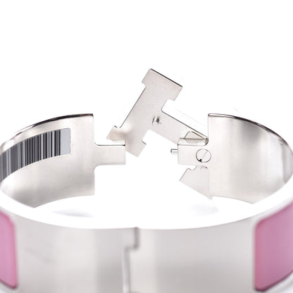 Hermes Enamel Wide Clic Clac H Bracelet PM Rose Flamingo 4 of 7