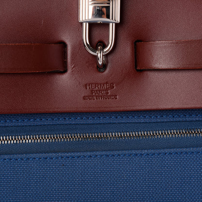 Hermes Toile Vache Hunter Herbag Zip 39 MM Bleu Orage Rouge H 6 of 16