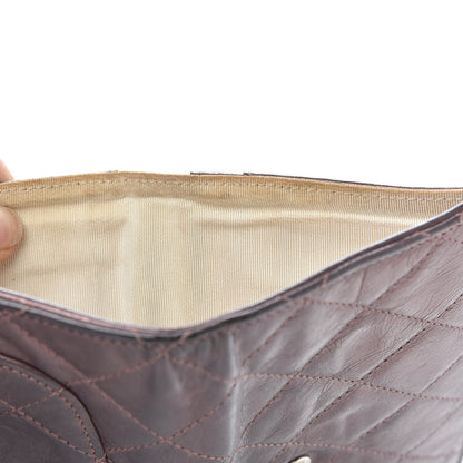 Chanel Metallic Aged Calfskin Quilted Reissue Long Flap Wallet Purple 11 of 12