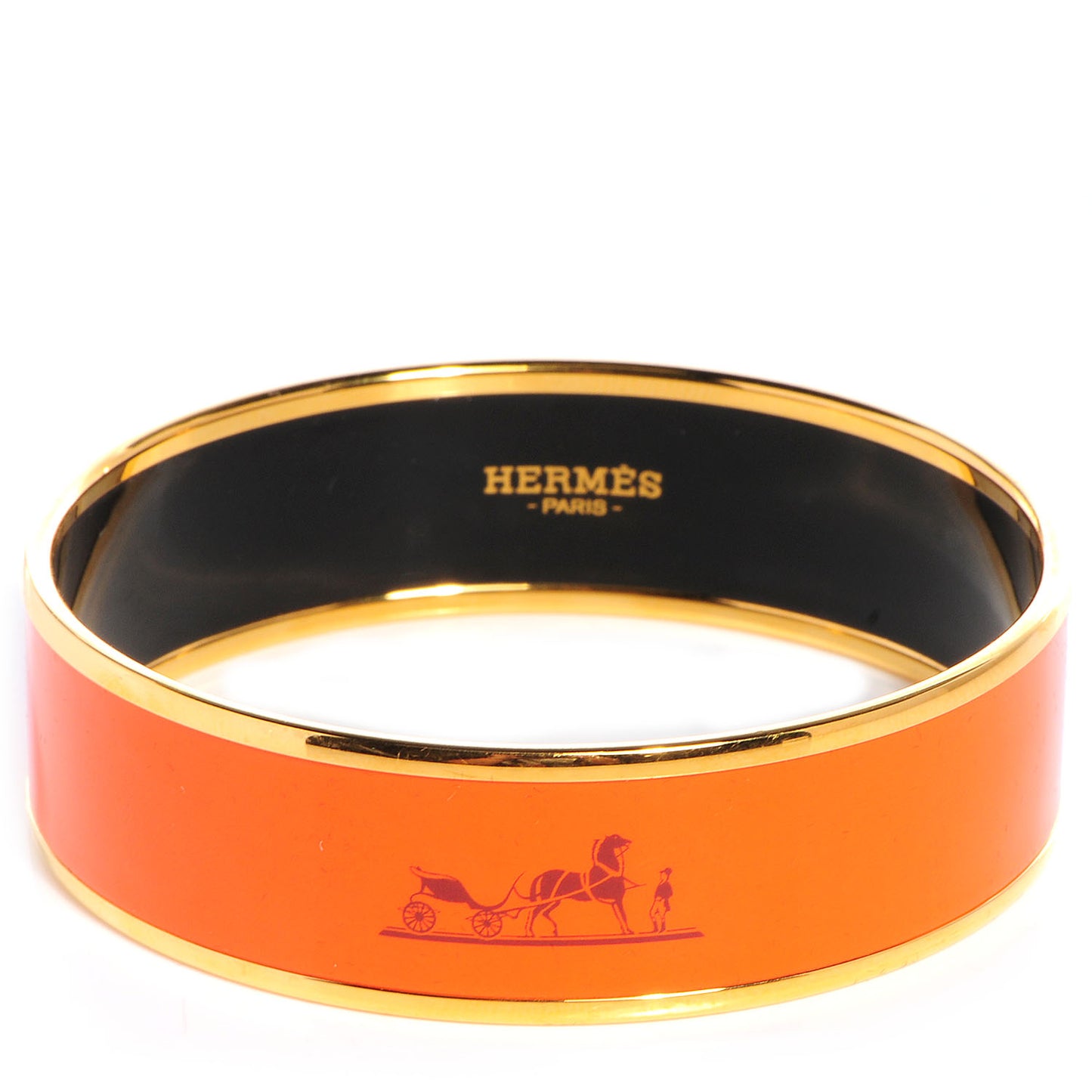 Enamel Printed Caleche Wide Bracelet 62 Orange