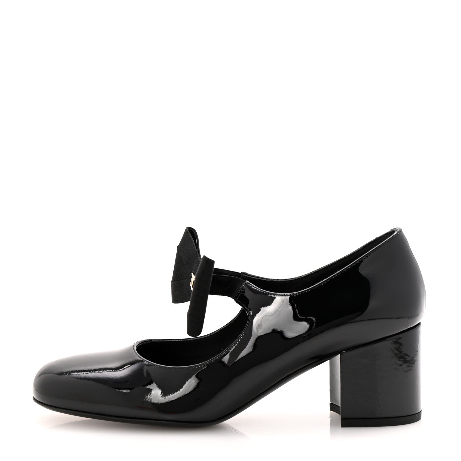 Chanel Patent Calfskin Grosgrain CC Mary Jane Pumps 39.5 Black 1 of 10