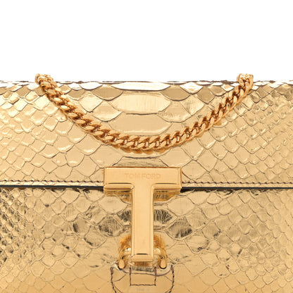 Tom Ford Laminated Snakeskin Embossed Mini Monarch Bag Dark Gold 7 of 9