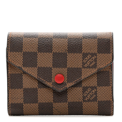 Louis Vuitton Damier Ebene Victorine Wallet Red 1 of 7