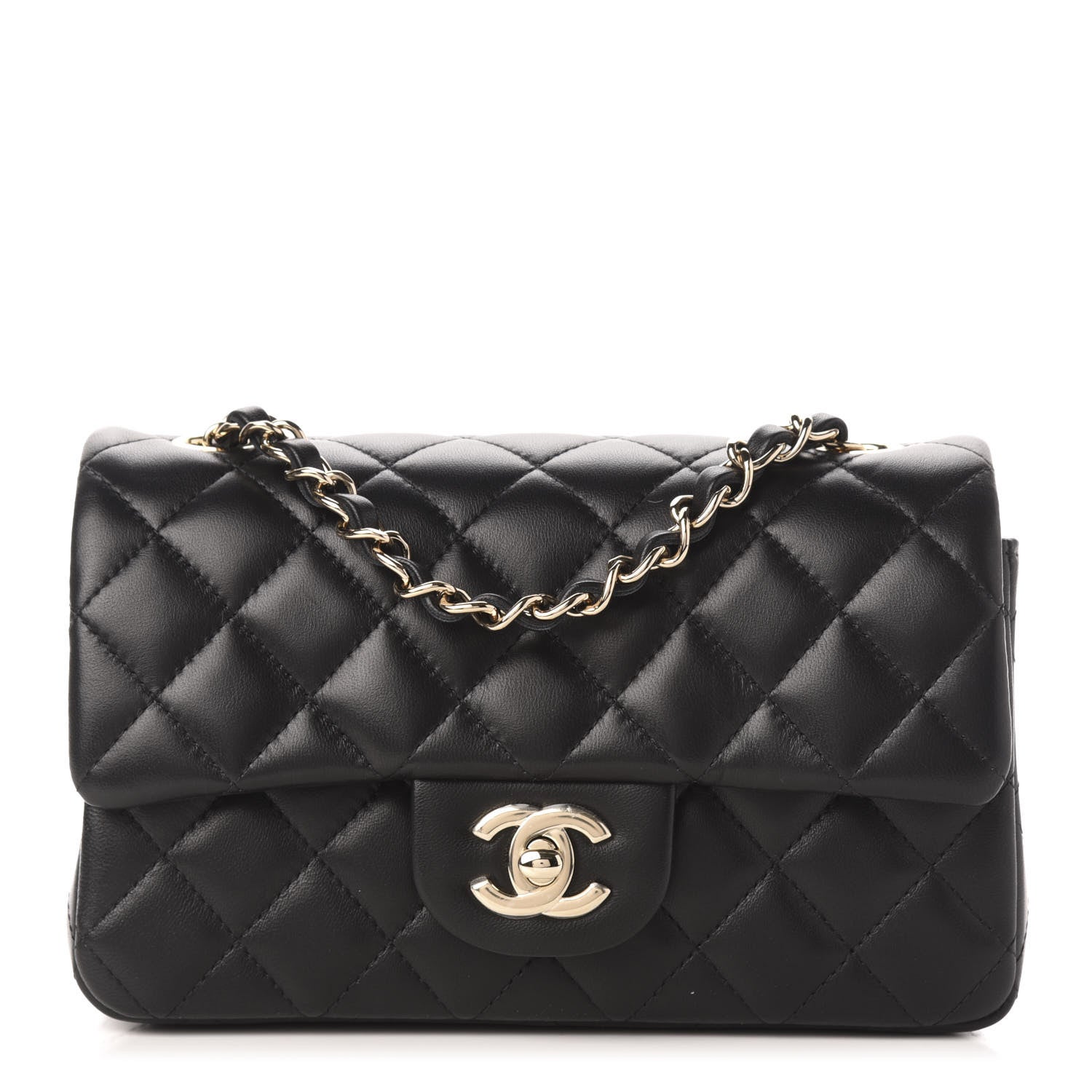 Chanel Lambskin Quilted Mini Rectangular Flap Black 1 of 10