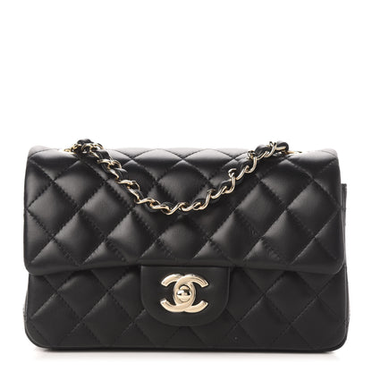 Chanel Lambskin Quilted Mini Rectangular Flap Black 1 of 10