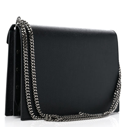 Saint Laurent Grain De Poudre Monogram Cassandra Clasp Bag Black 3 of 10