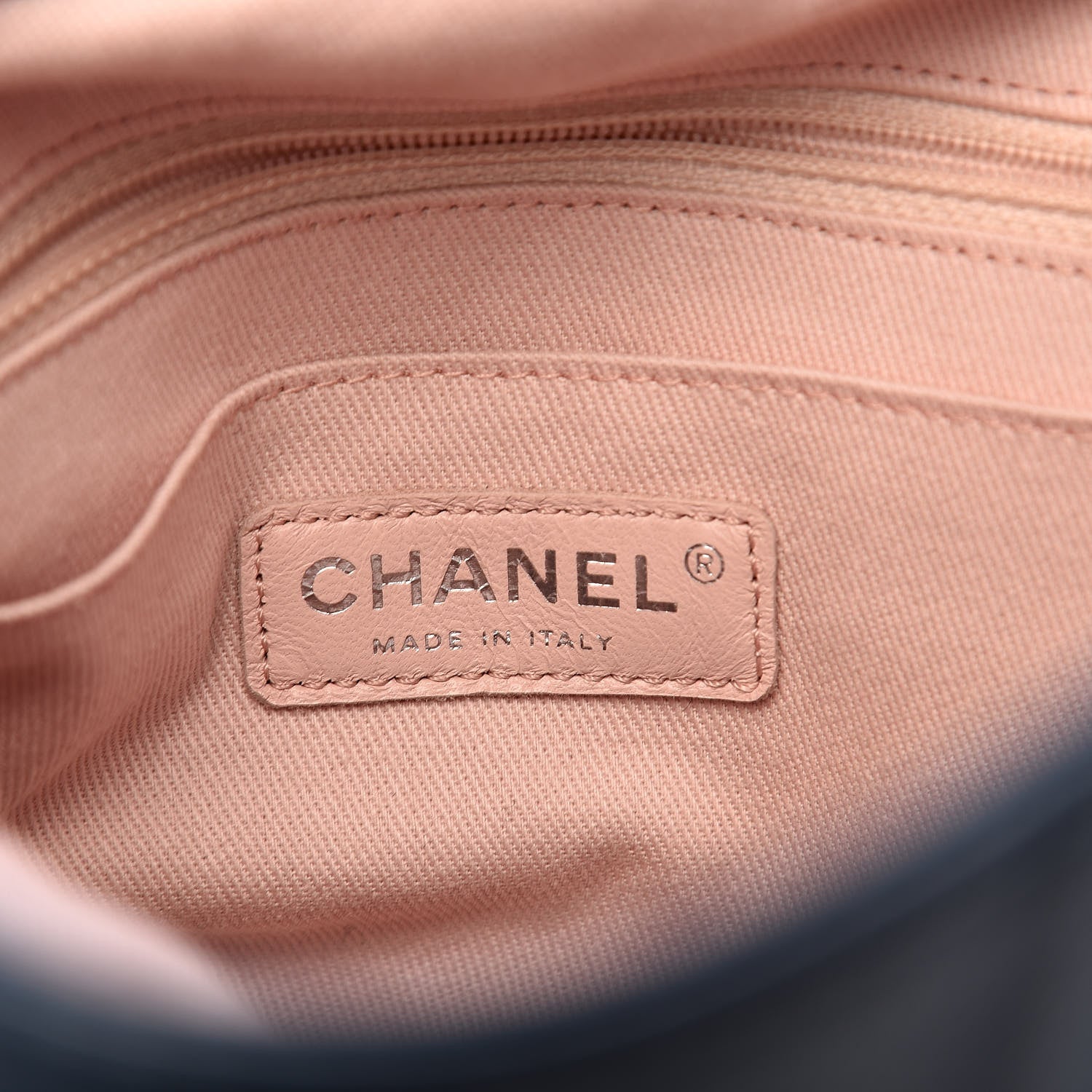 Chanel Grained Calfskin Stitched Pocket Backpack Dark Blue 6 of 12