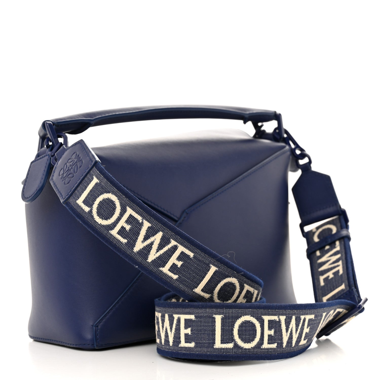 Loewe Satin Calfskin Monochrome Small Puzzle Edge Bag Navy 3 of 14