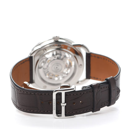 Hermes Stainless Steel Alligator 41mm Arceau Squelette Automatic Watch Havane 3 of 6