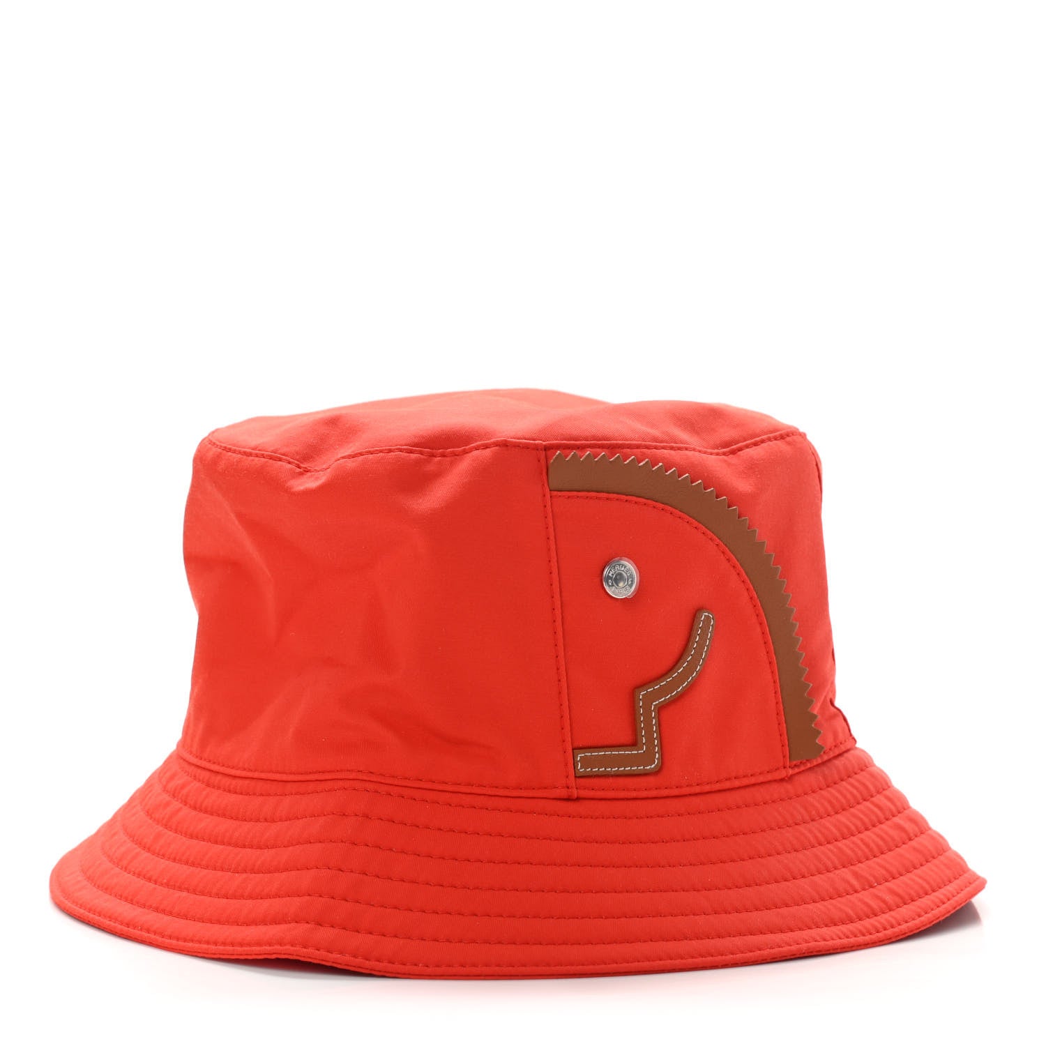 Hermes Gabardine Cotton Swift Elvis Cheval Bucket Hat 57 Orange Gold 1 of 7