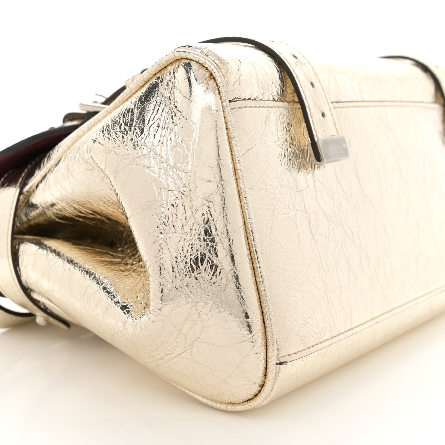 Mulberry Metallic Crinkled Calfskin Medium Alexa Gold 9 of 11