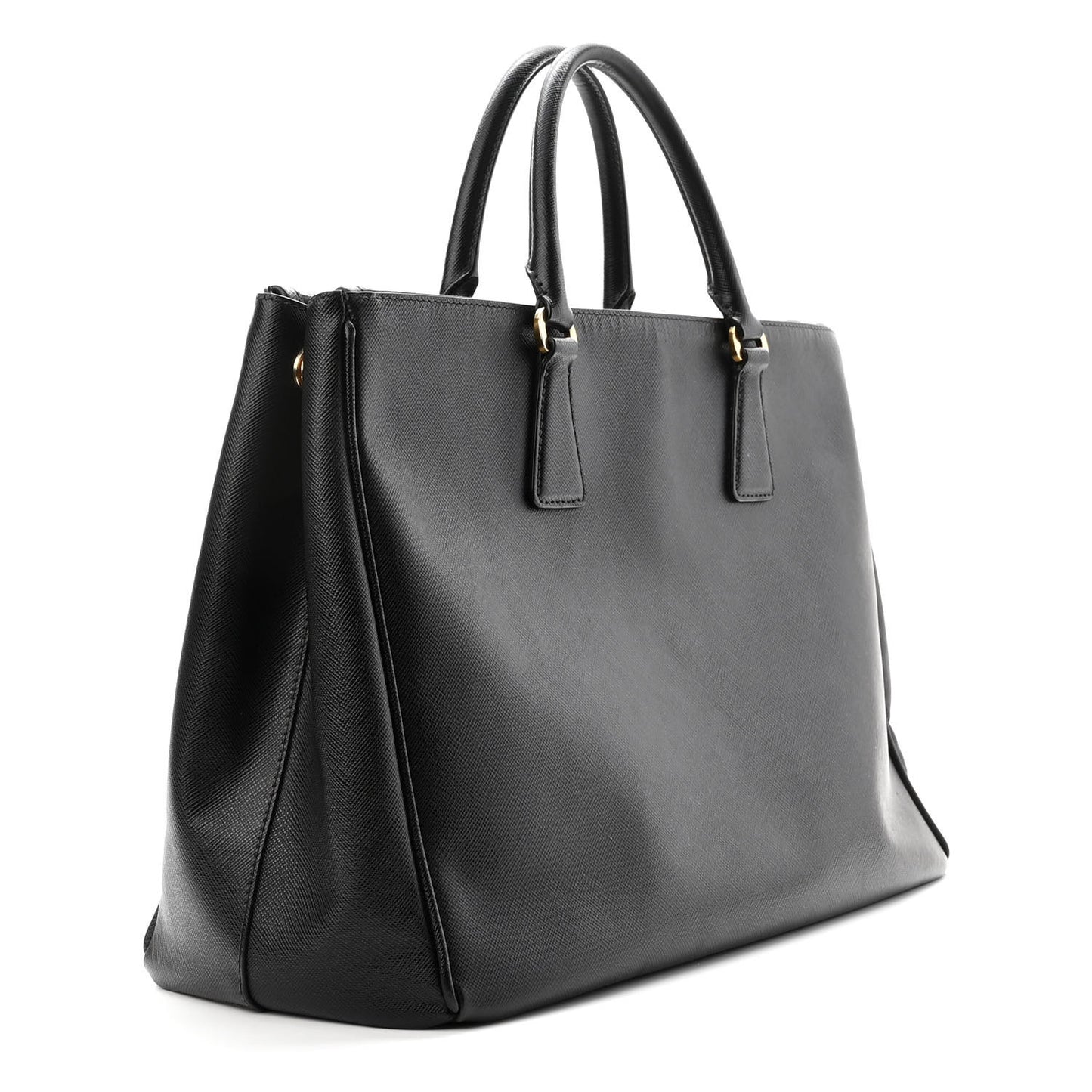 Saffiano Large Galleria Double Zip Tote Black
