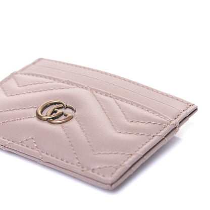 Gucci Calfskin Matelasse GG Marmont Card Holder Porcelain Rose 7 of 9