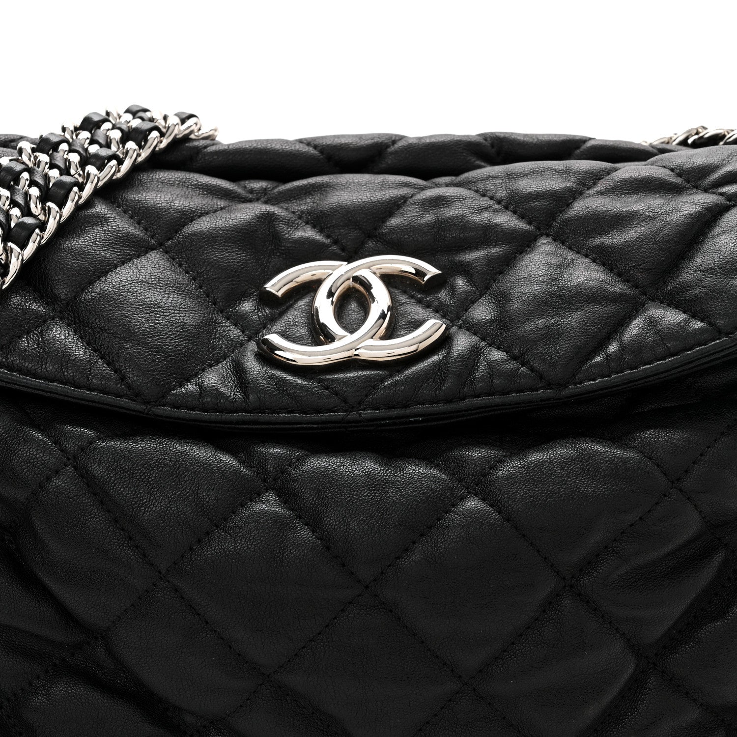 Chanel Washed Lambskin Chain Around Hobo Black 7 of 9