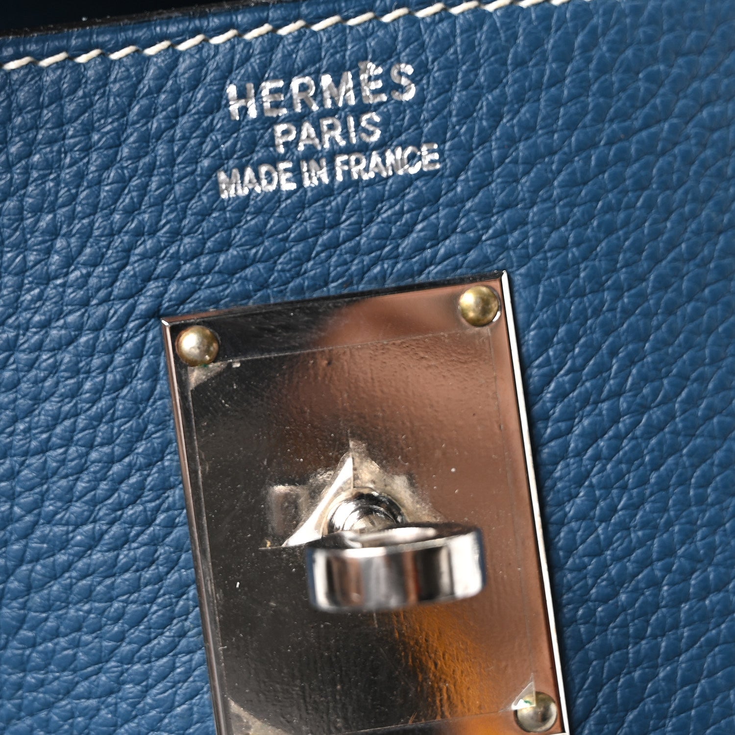 Hermes Taurillon Clemence Voyage Kelly 50  Bleu Agate 5 of 9