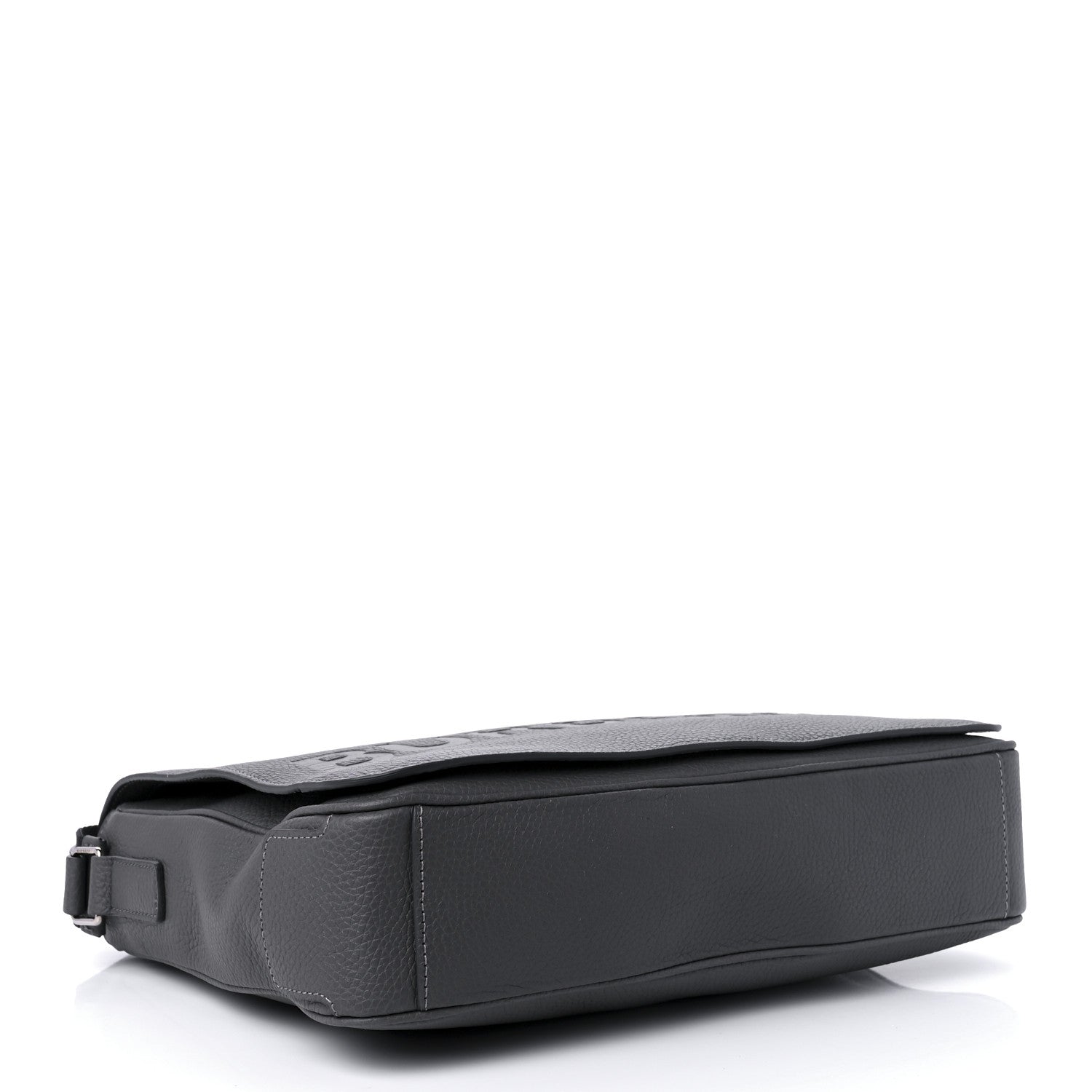 Burberry Grainy Calfskin Embossed Bruno Messenger Charcoal Grey 3 of 8