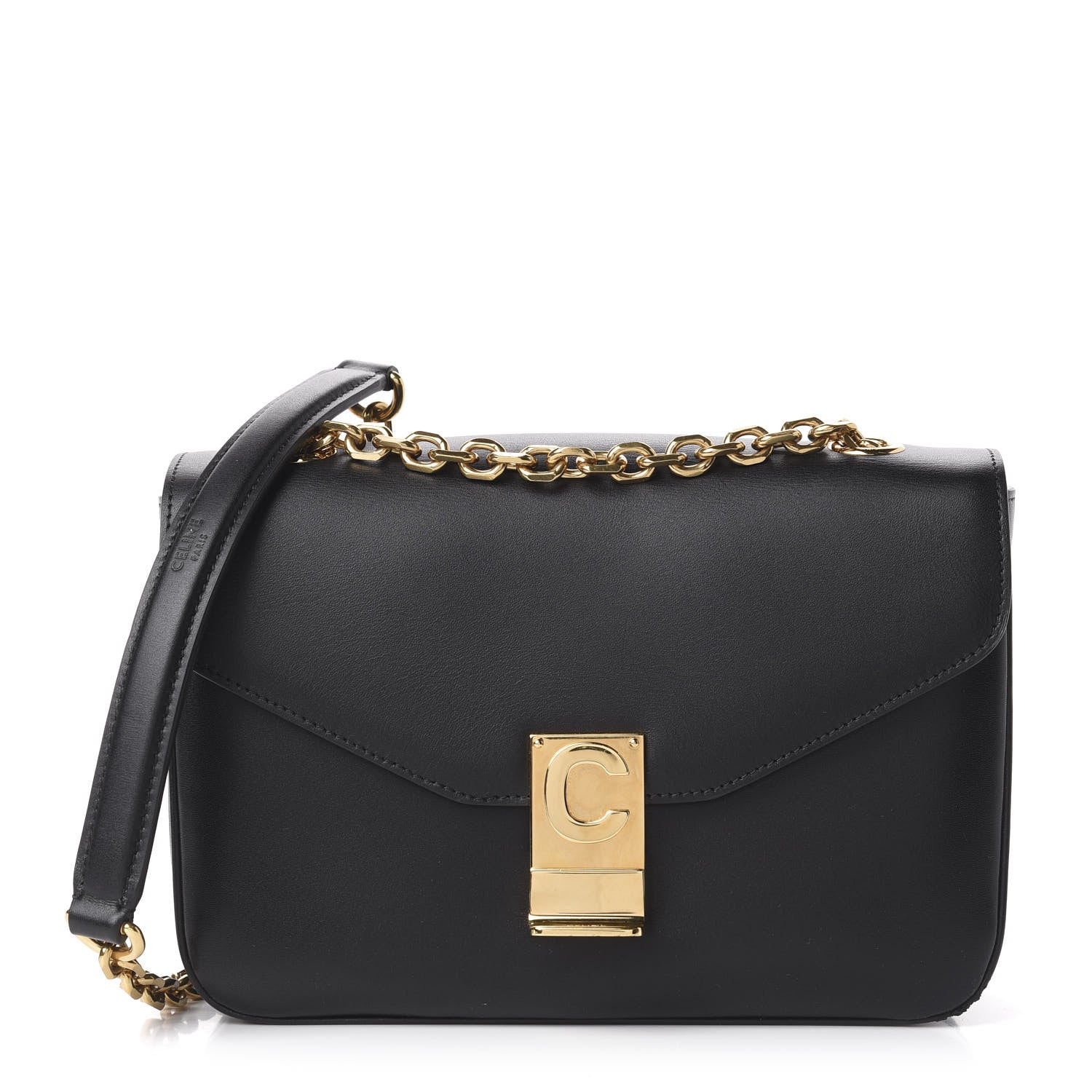 Celine Shiny Calfskin Medium C Bag Black 1 of 13