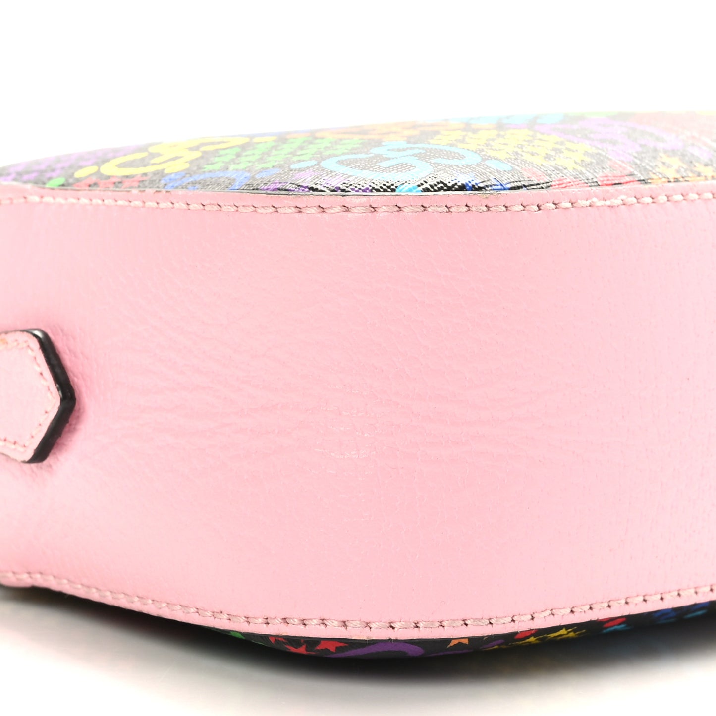 GG Supreme Monogram Psychedelic Shoulder Bag Black Multicolor Sugar Pink