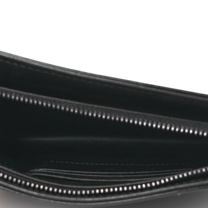 Christian Dior Calfskin Macrocannage Diamond Caro Zipped Pouch With Chain Black 5 of 13