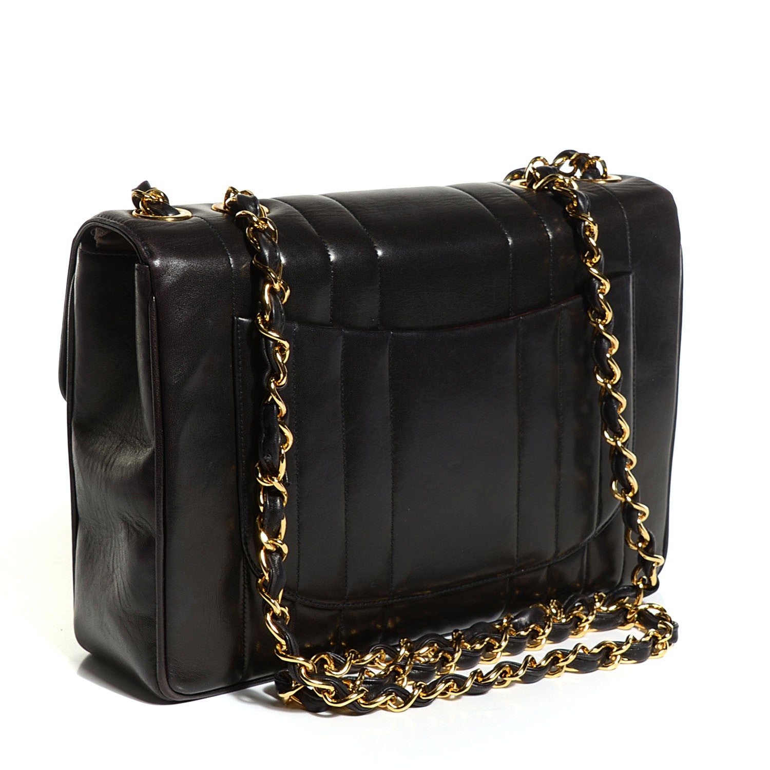 Chanel Lambskin Vertical Quilt Jumbo Flap Black 3 of 8