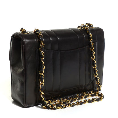 Chanel Lambskin Vertical Quilt Jumbo Flap Black 3 of 8