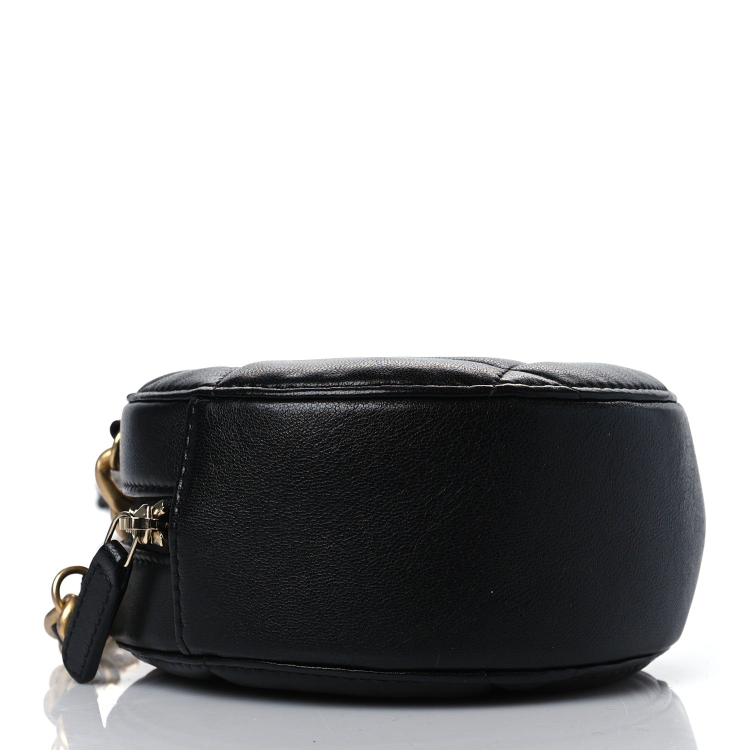 Chanel Lambskin Quilted Chanel 19 Round Clutch With Chain Black 4 of 10