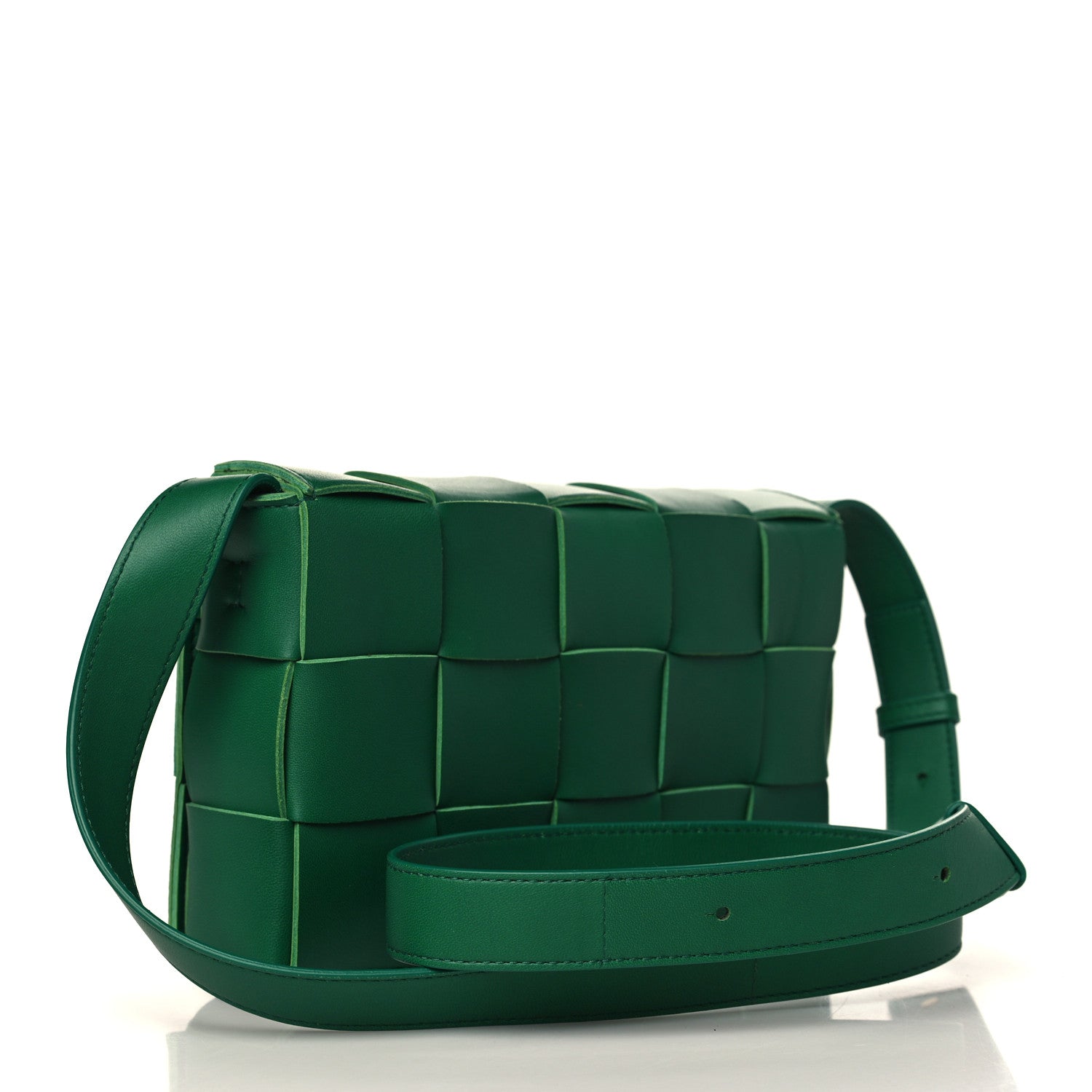 Bottega Veneta Lambskin Maxi Intrecciato Cassette Crossbody Bag Racing Green 3 of 10