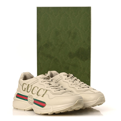 Gucci Calfskin Logo Womens Rhyton Sneakers 41 Ivory 14 of 14