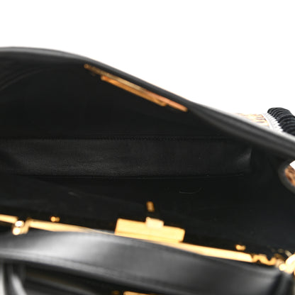 Fendi Calf Hair Leopard Print Lace Up Medium Peekaboo Iconic Satchel Tobacco 5 of 11