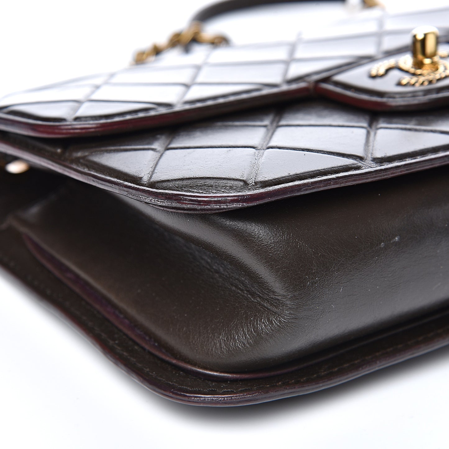 Calfskin Embossed Medium Flap Brown