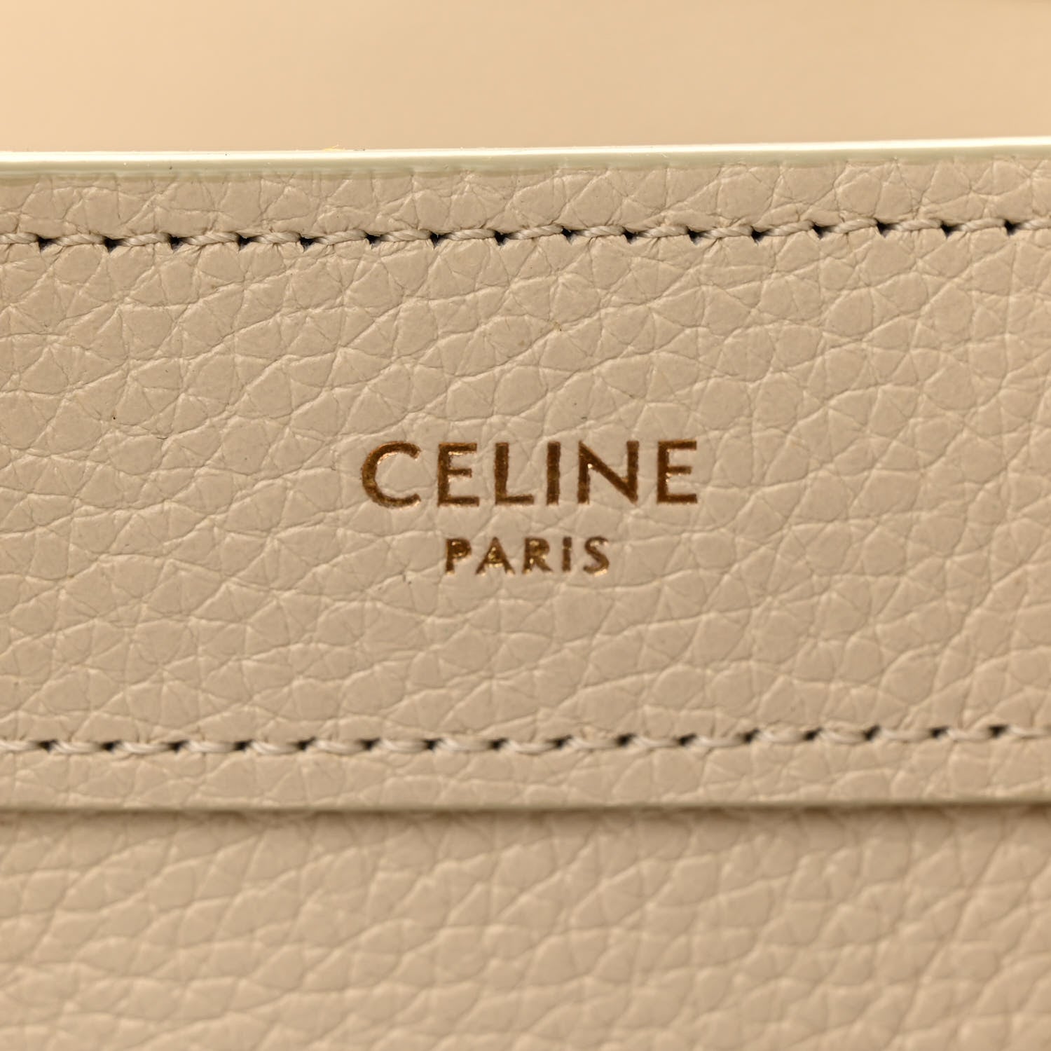 Celine Drummed Calfskin Nano Luggage Ivory 6 of 11