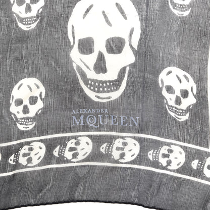 Alexander McQueen Silk Chiffon Skull Scarf Black Ivory 2 of 3