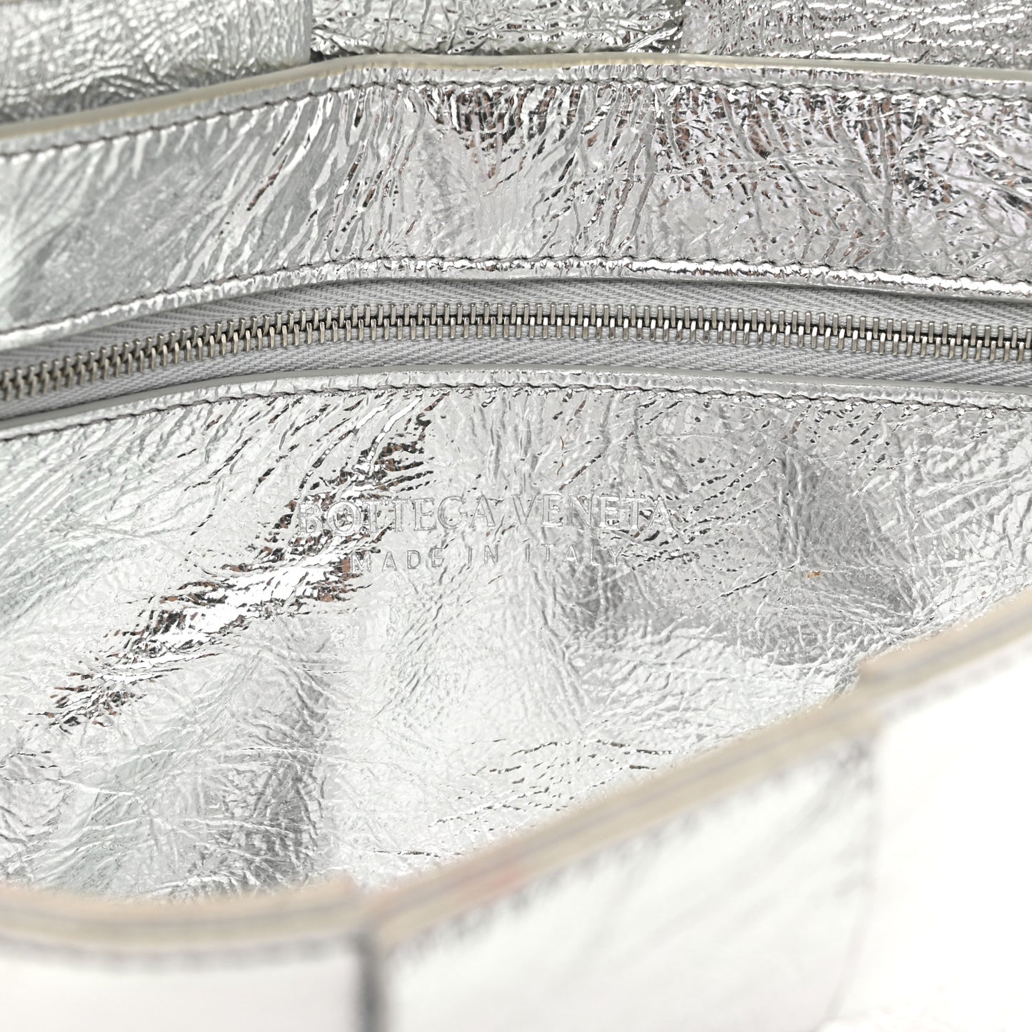 Metallic Lambskin Maxi Intrecciato Cassette Crossbody Bag Silver