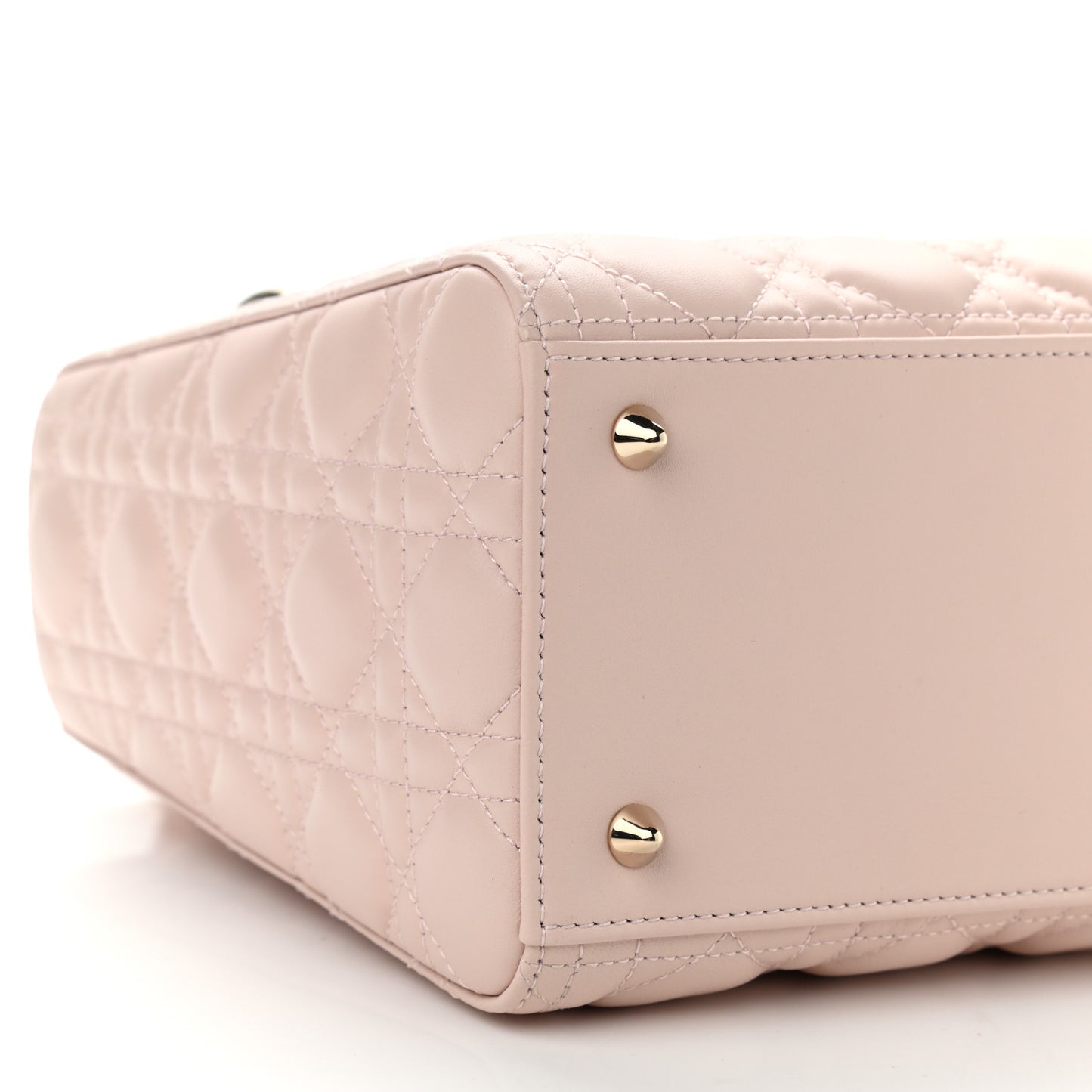 Lambskin Cannage Medium Lady Dior Rose Poudre