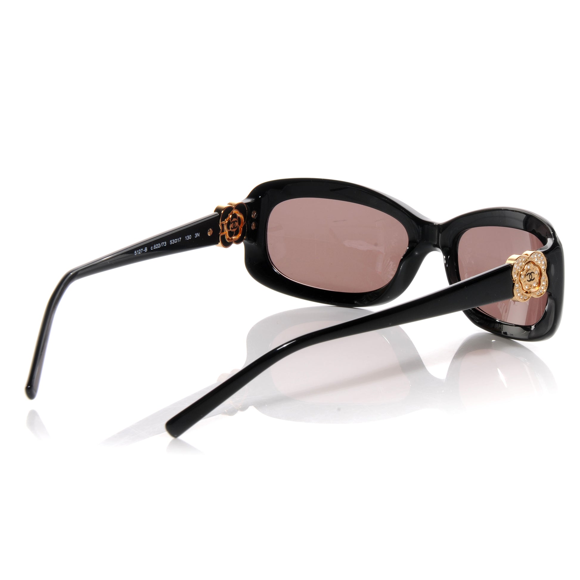 Chanel Crystal Camellia CC Sunglasses 5127-B Black 2 of 4