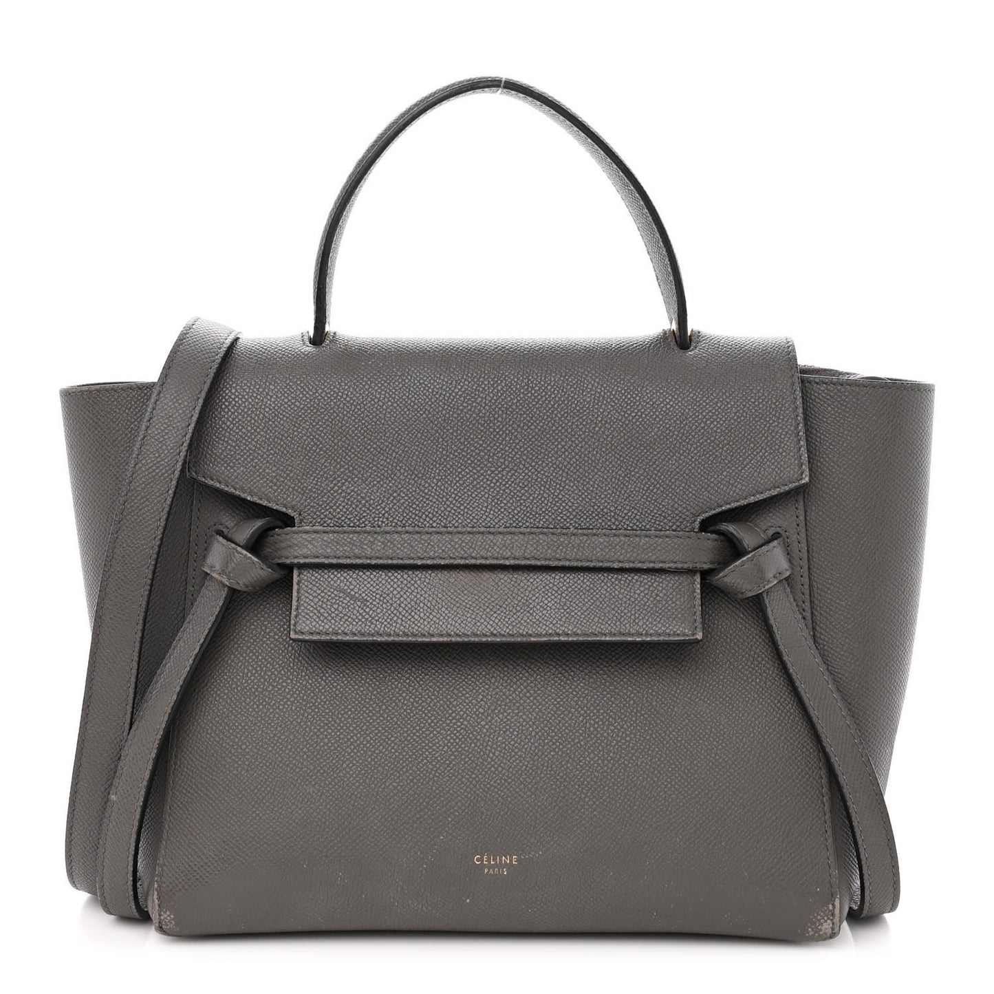 Grained Calfskin Micro Belt Bag Grey