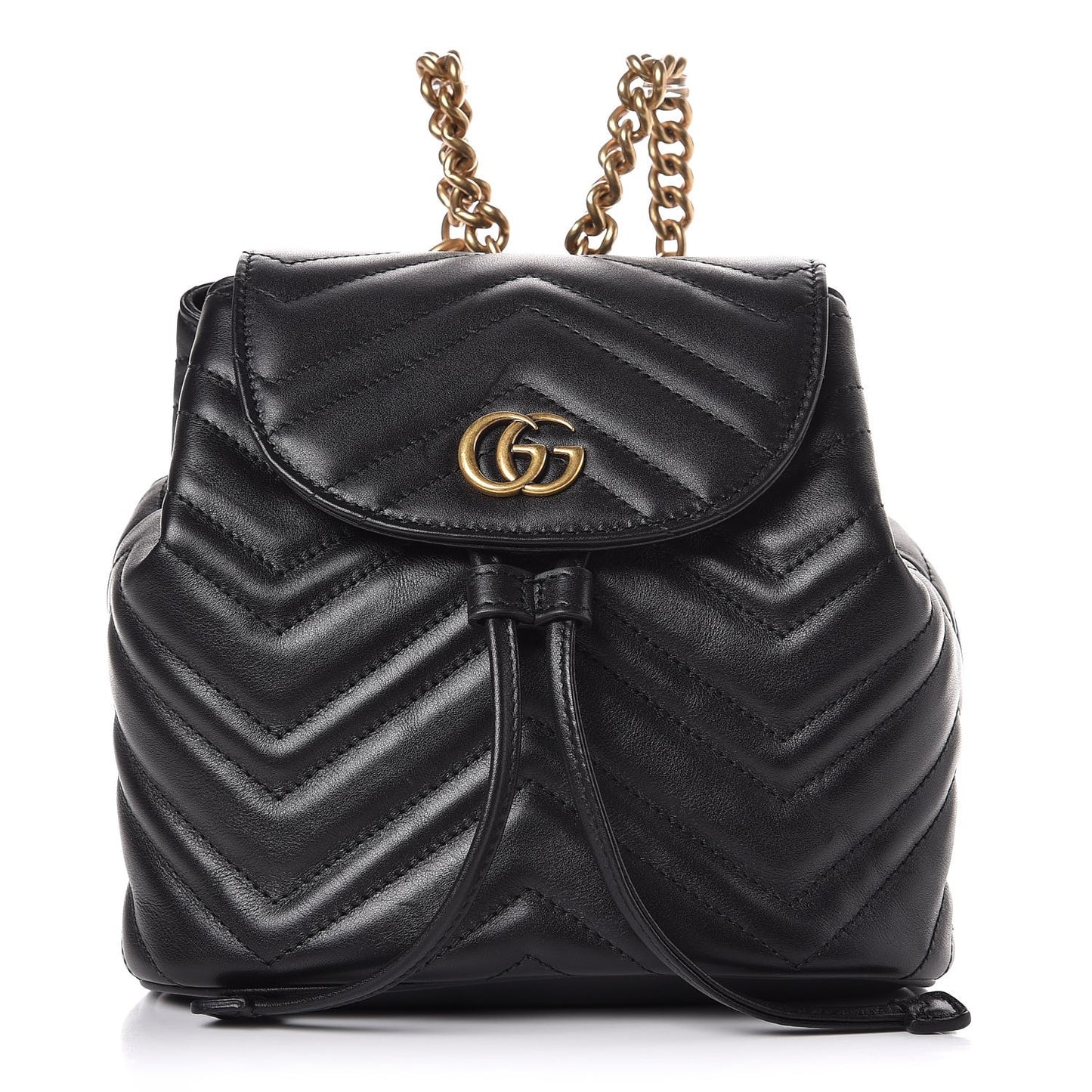 Calfskin Matelasse GG Marmont Flap Backpack Black