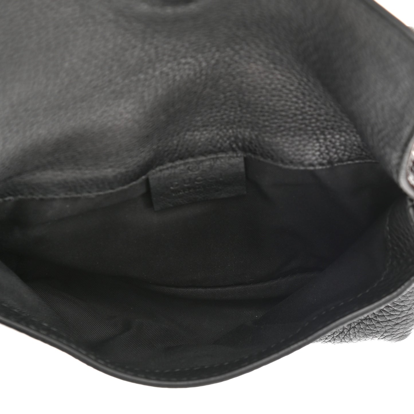 Pebbled Calfskin Soho Flap Belt Bag Black