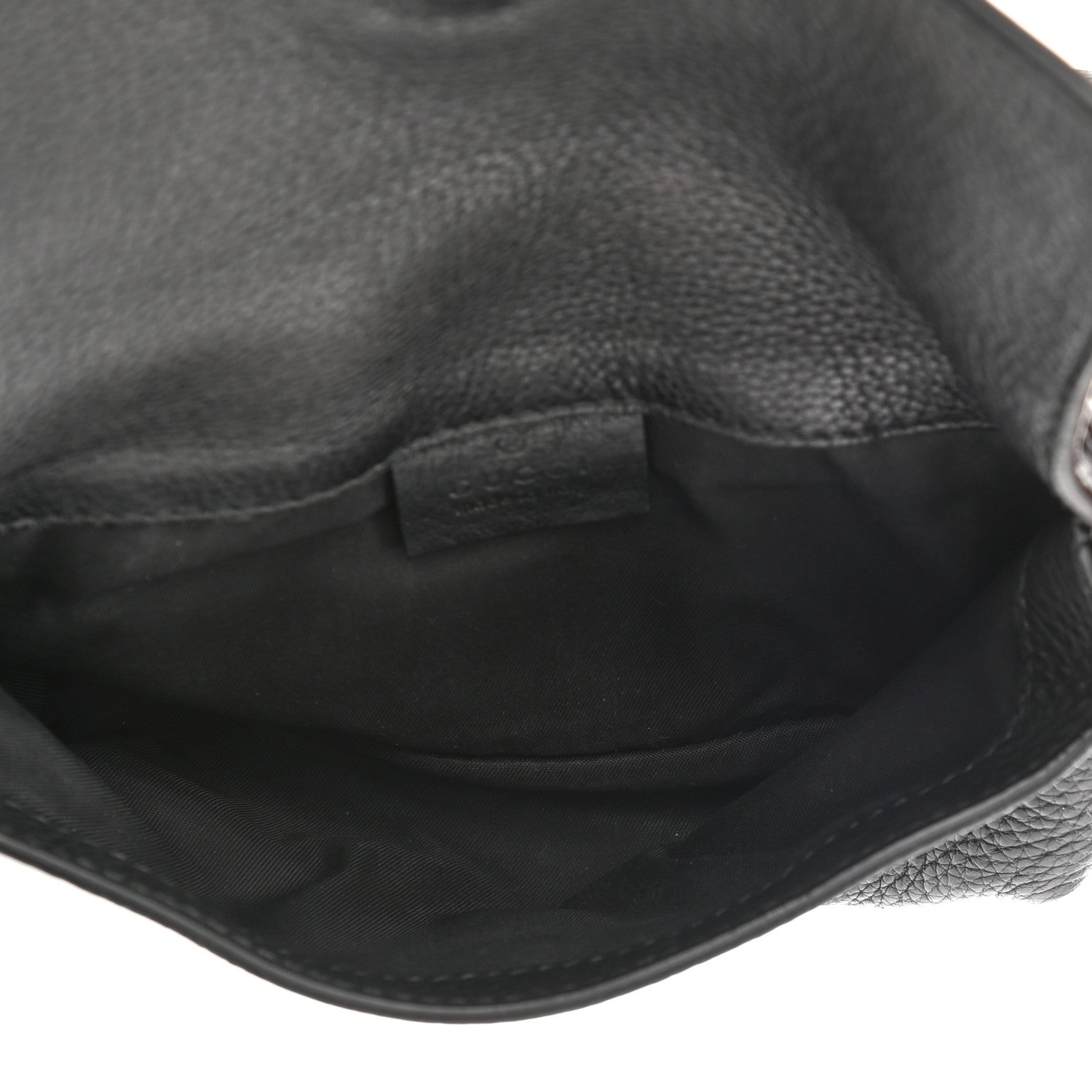 Gucci Pebbled Calfskin Soho Flap Belt Bag Black 5 of 8