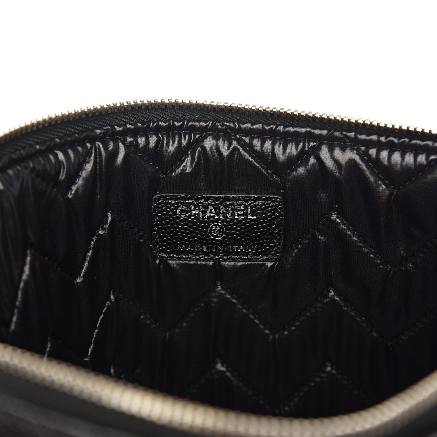 Chanel Caviar Chevron Quilted Medium Cosmetic Case Black 5 of 8
