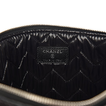 Chanel Caviar Chevron Quilted Medium Cosmetic Case Black 5 of 8