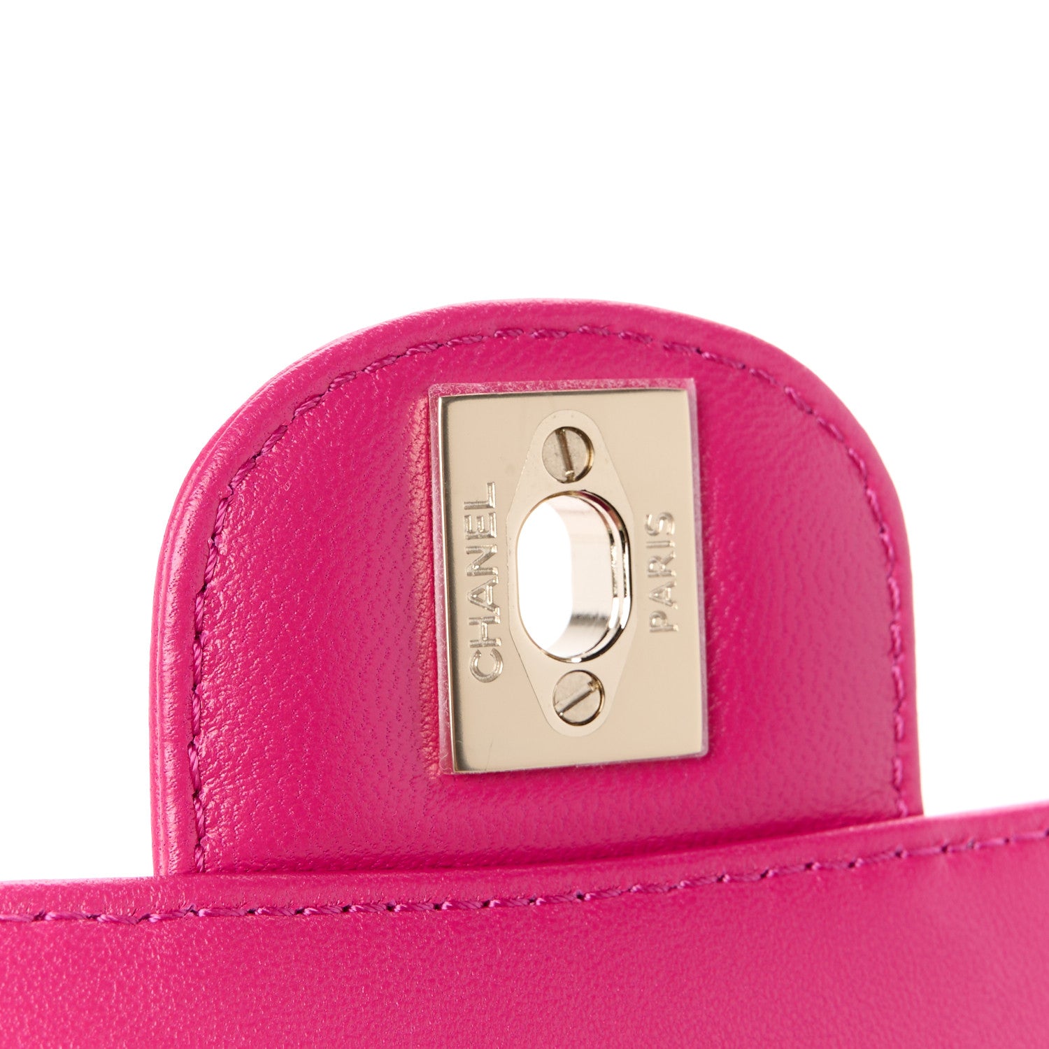 Chanel Lambskin Quilted Mini Crystal Top Handle Rectangular Flap Dark Pink 6 of 12