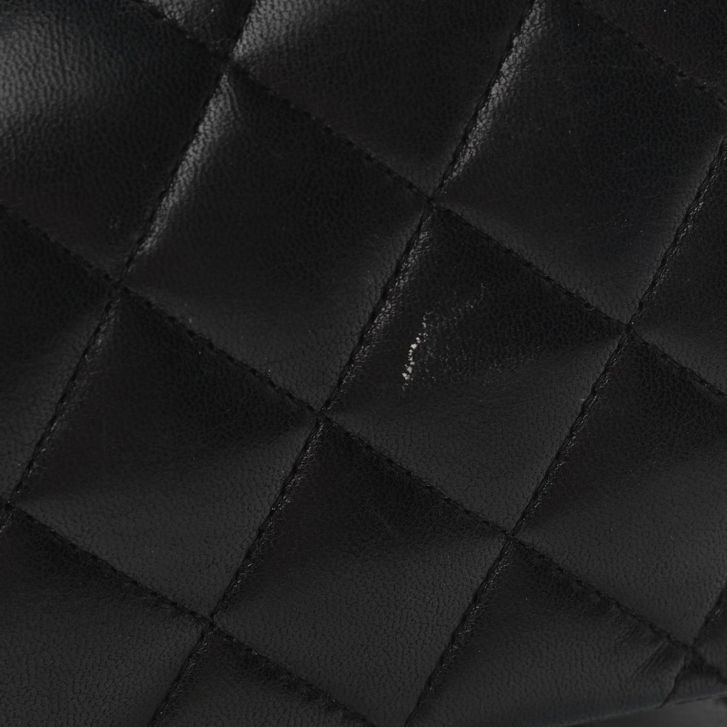 Lambskin Quilted Medium Double Flap Black