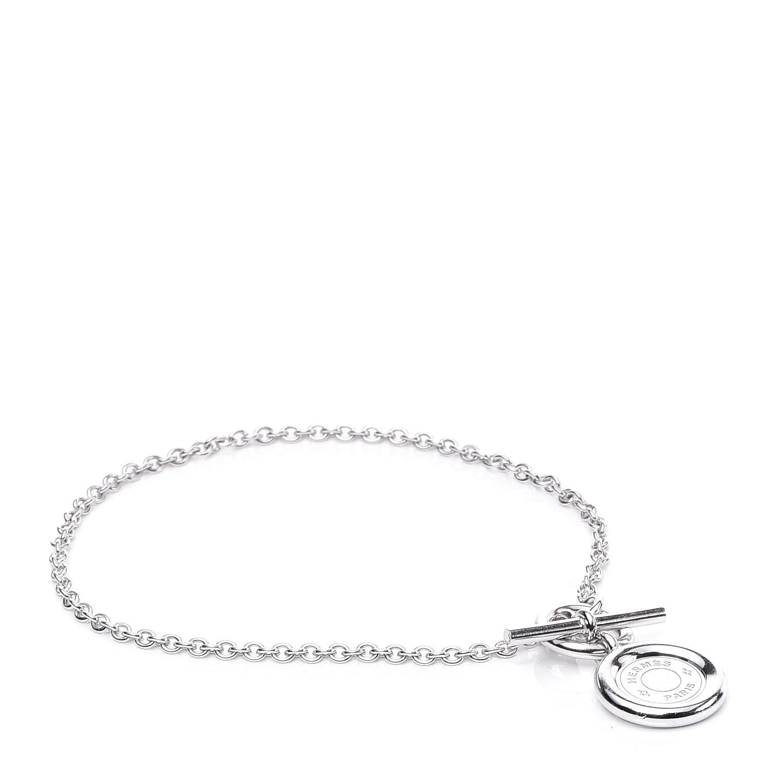 Hermes 18K White Gold Gambade Clou de Selle Bracelet 1 of 6