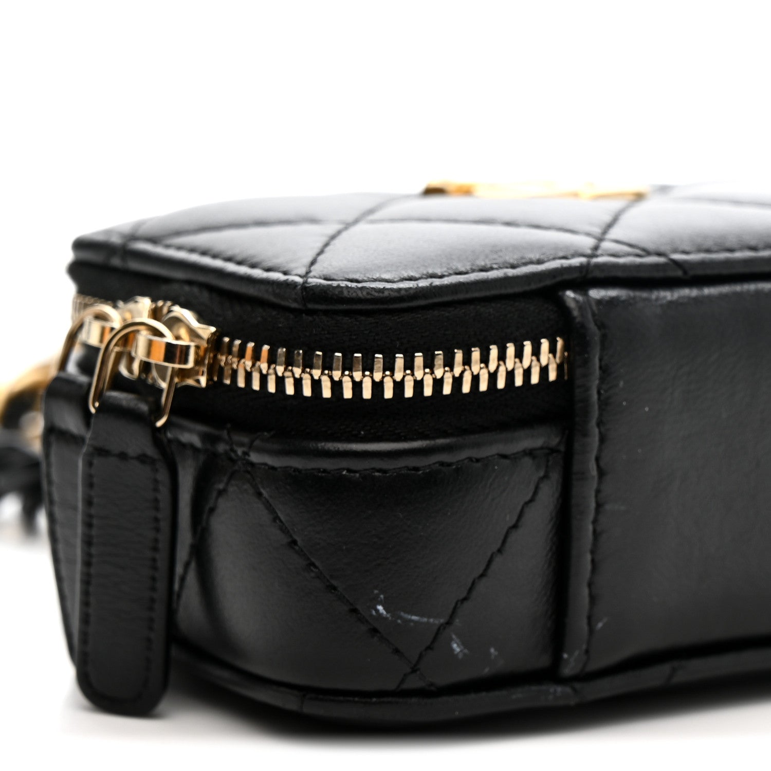 Chanel Lambskin Quilted Mini Lacquered Chain Clutch Black 9 of 10