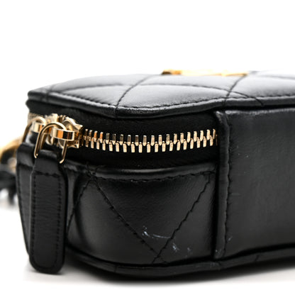 Chanel Lambskin Quilted Mini Lacquered Chain Clutch Black 9 of 10