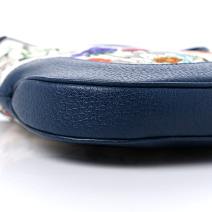 Gucci Canvas Flora Medium Jackie Hobo Blue Agata 8 of 9