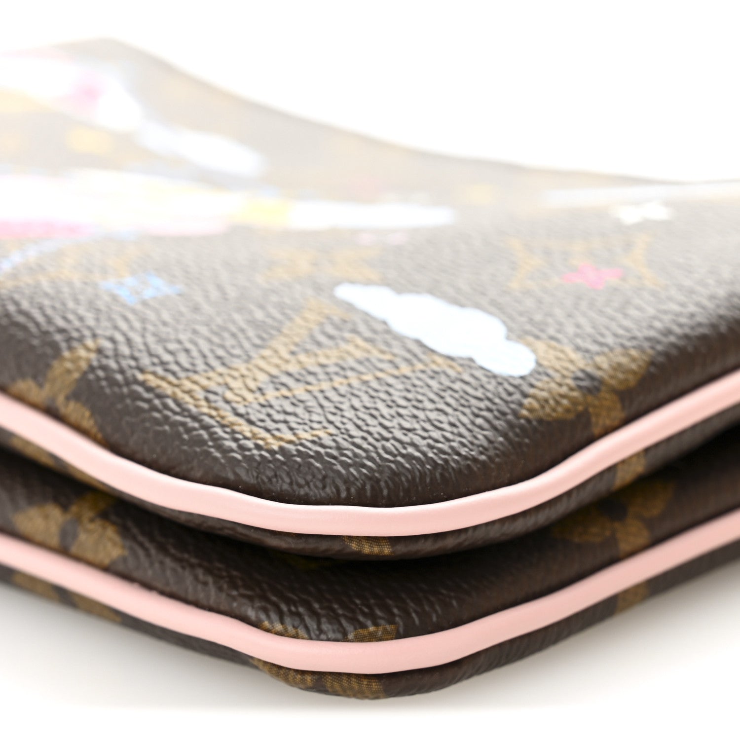 Louis Vuitton Monogram 2020 Christmas Animation Big Wheel Double Zip Pochette Rose Ballerine 11 of 12