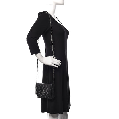 Chanel Lambskin Quilted Wallet On Chain WOC Black 2 of 12